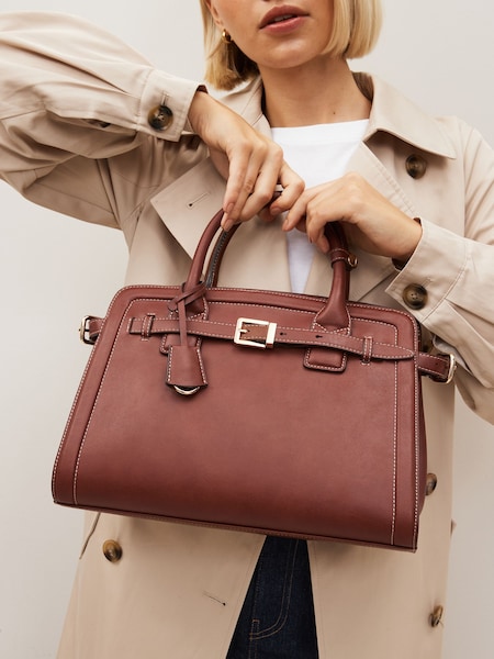 Tan Brown Belted Workwear Tote Bag (N04907) | €25