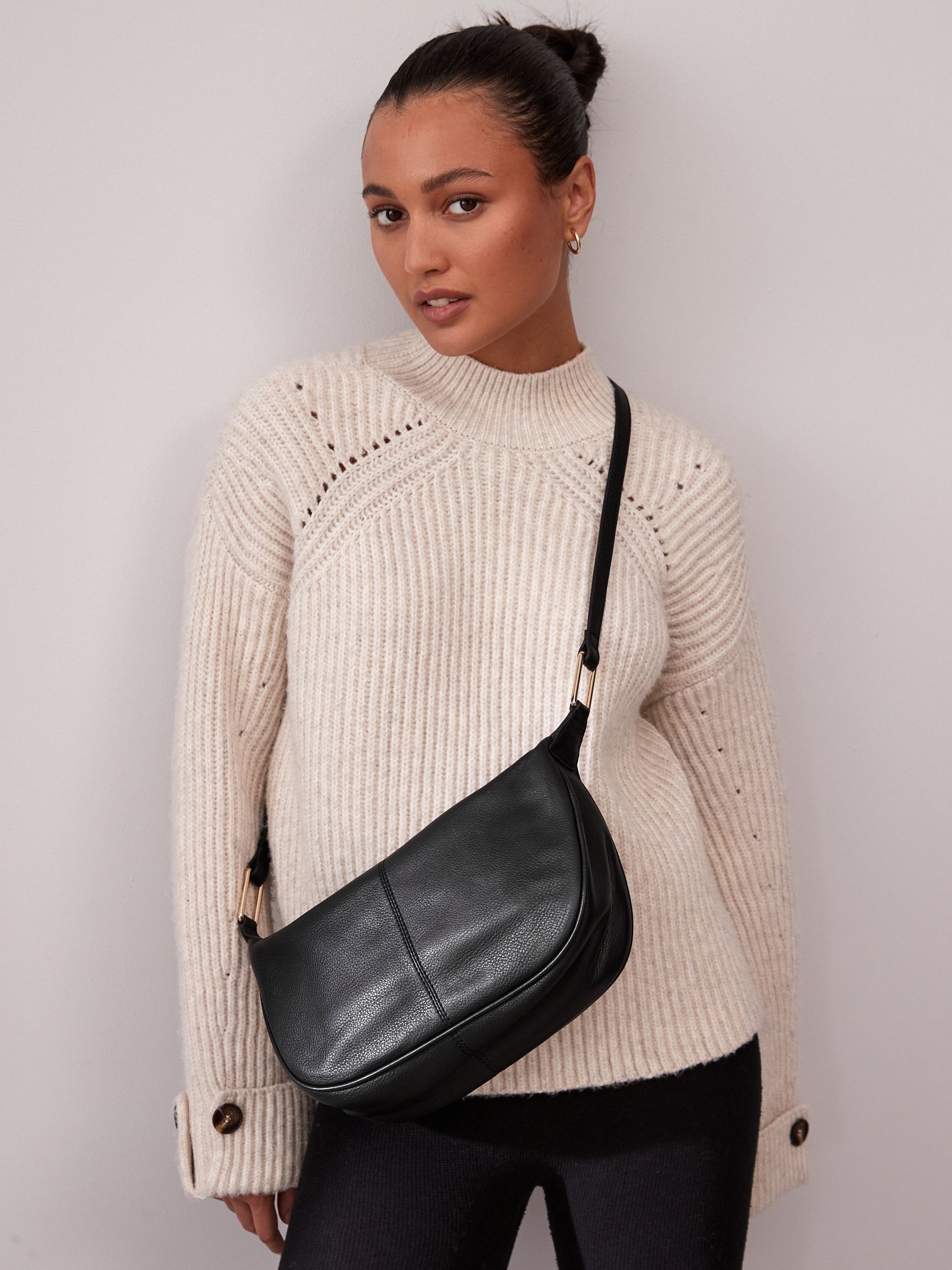 Plain black sling bag on sale