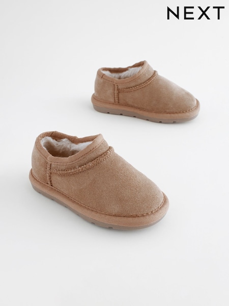 Tan Brown Suede Faux Fur Lined Pull On Shoe Boots (N04926) | €21 - €25