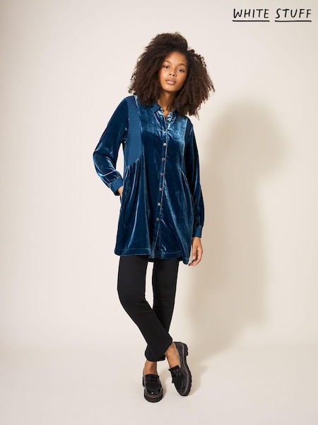 White Stuff Blue Farley Velvet Tunic (N04927) | €35