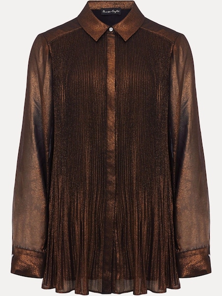Phase Eight Gold Metallics Faye Foil Pleated Blouse (N04984) | €68