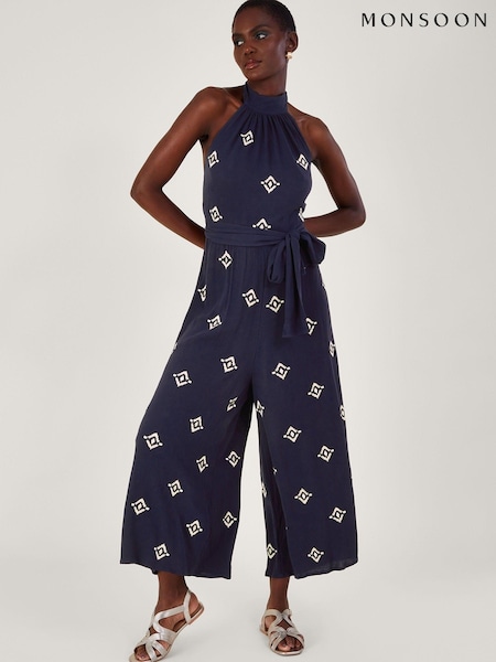 Monsoon Embroidered Motif Halter Neck Jumpsuit (N05029) | 268 LEI