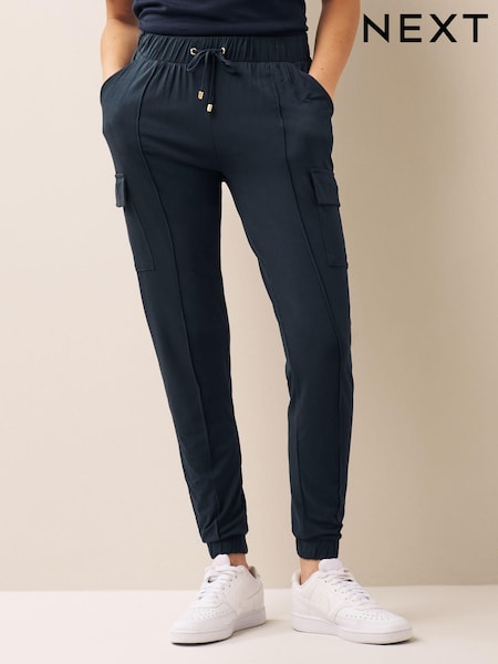 Navy Blue Cargo Jersey Joggers (N05105) | R$ 190