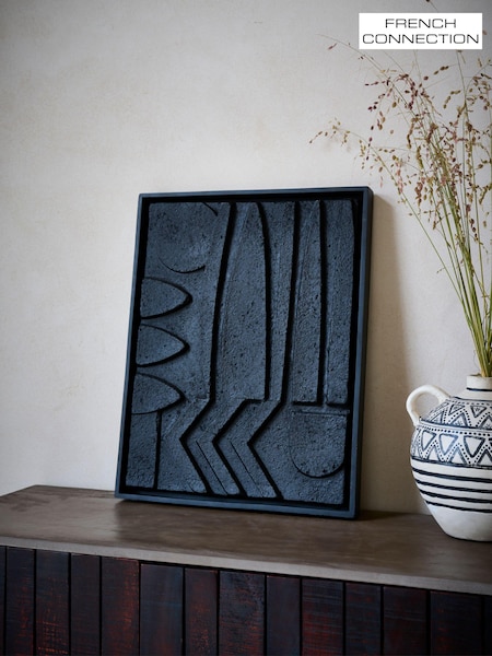 French Connection Black Large Abstract Wall Art (N05229) | €122
