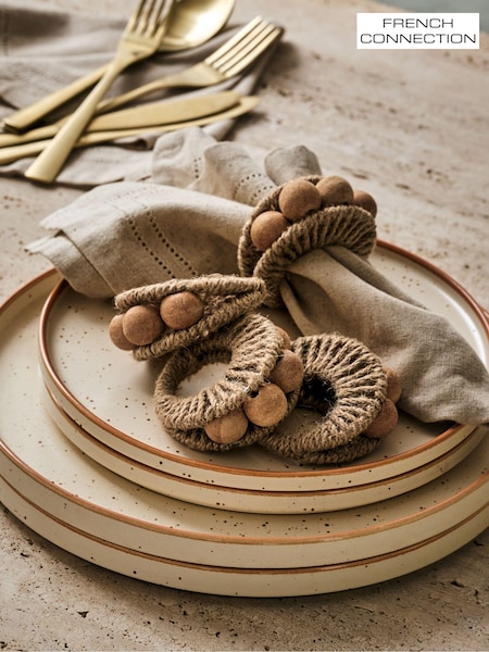 French Connection Natural Watamu Set of 4 Napkin Rings (N05257) | €7