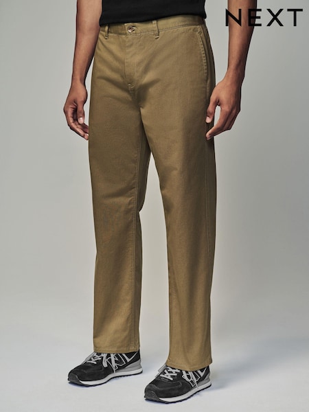 Light Tan Relaxed Fit Utility Chino 100% Cotton Trousers (N05259) | €29