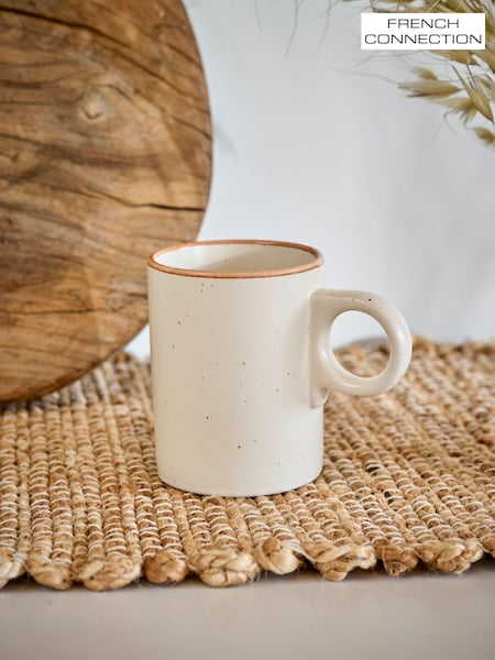 French Connection Set of 2 Cream Speckle Watamu Mugs (N05268) | €9