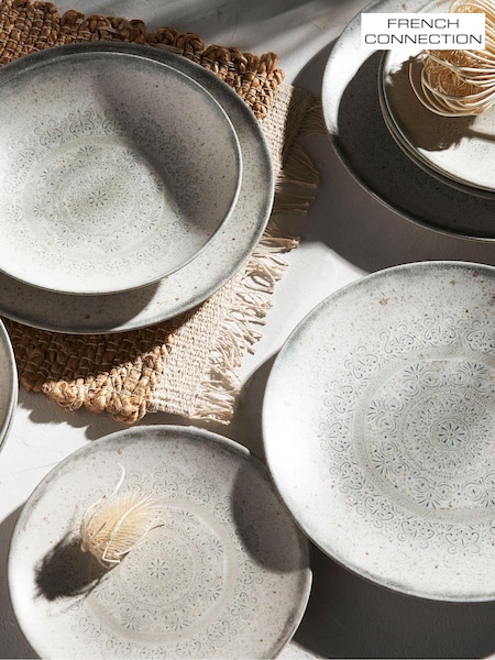 French Connection 12 Piece White Westcott Dinner Set (N05308) | €122