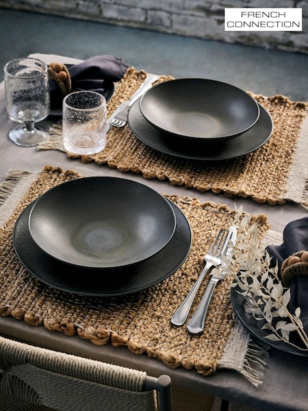 French Connection 12 Piece Black Zinc Dinner Set (N05315) | €122