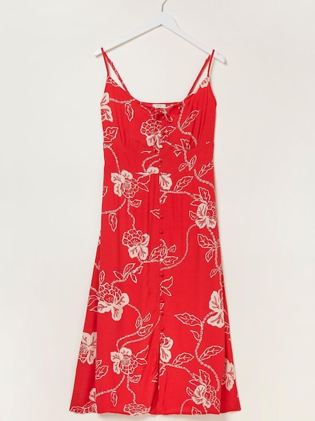 FatFace Red Ariel Batik Midi Dress (N05411) | €41.50