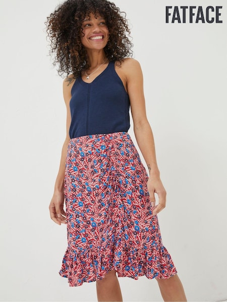 FatFace Red Cece Woodblock Meadow Skirt (N05417) | €14