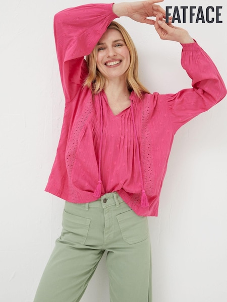 FatFace Pink Freya Lace Blouse (N05420) | €18