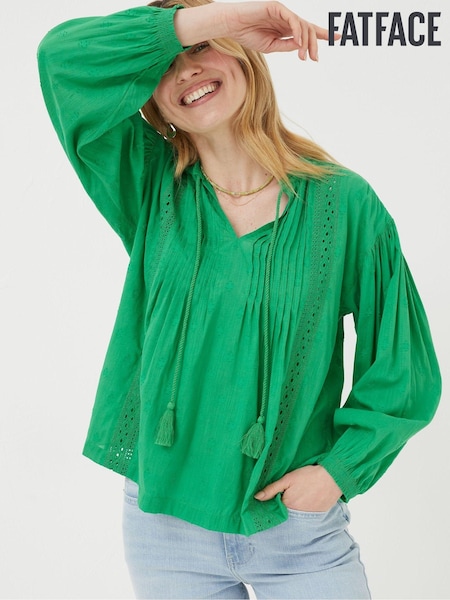 FatFace Green Freya Lace Blouse (N05421) | €18