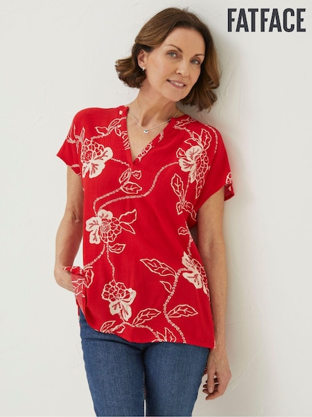 FatFace Red Piper Batik Blouse (N05425) | €27