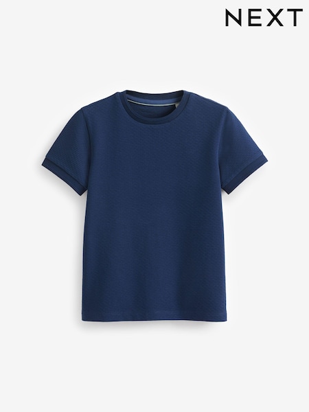Mornarsko modra - Short Sleeve Textured T-Shirt (3-16yrs) (N05449) | € 5 - € 9