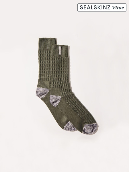 Sealskinz Mens Wroxham Bamboo Mid Length Waffle Socks (N05565) | 64 LEI
