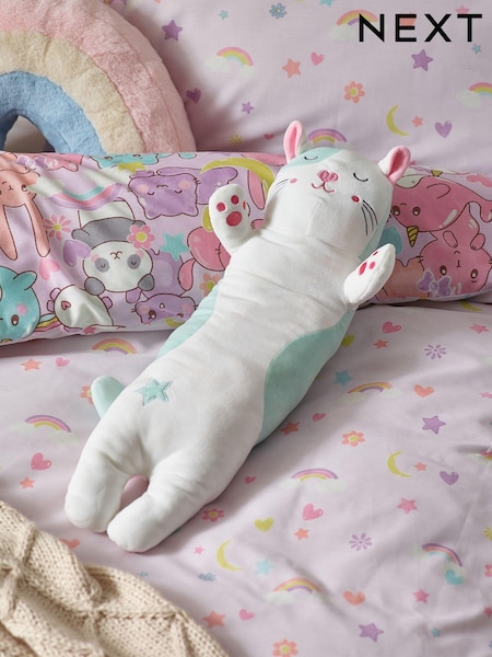 White/Blue Kawaii Cat Squidge Cushion (N05636) | €23
