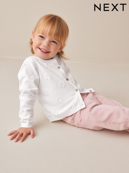 Weiß - Strickjacke mit Bommeln (3 M.-10 J.) (N05826) | 11 € - 15 €