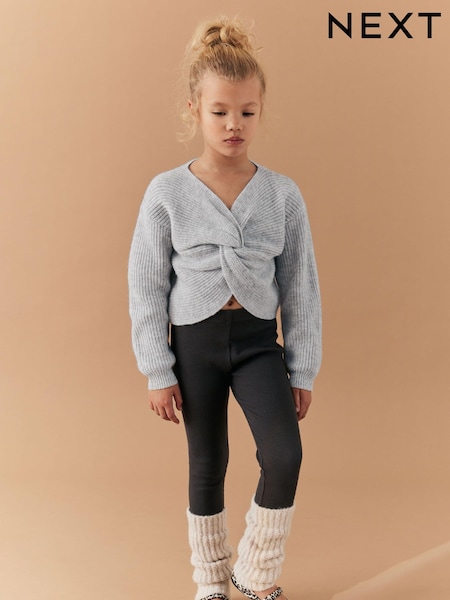 Grey Knitted Twist Front Jumper (5-16yrs) (N05854) | €15 - €19