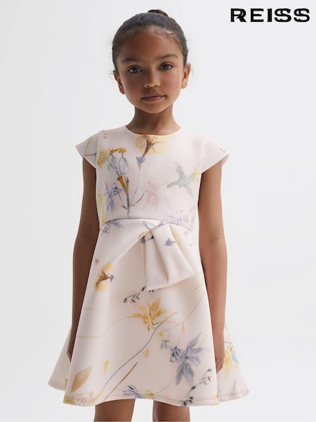 Reiss Pink Eda Scuba Floral Printed Dress (N05880) | € 78