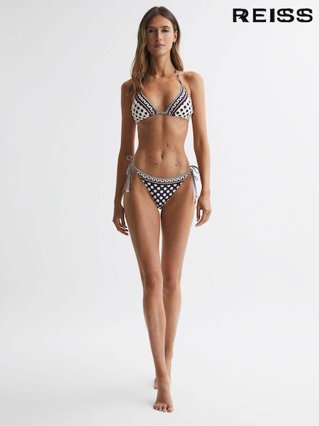 Reiss Zana Printed Halter Neck Triangle Bikini Top (N06172) | ‏365‏₪