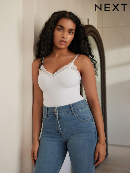 Белый - Smoothing Lace Trim Body (N06336) | €11