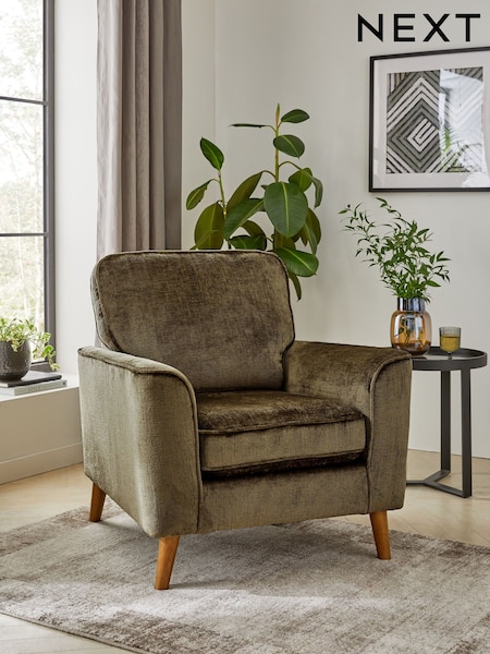 Plush Chenille Moss Green Stamford Armchair (N06376) | €320