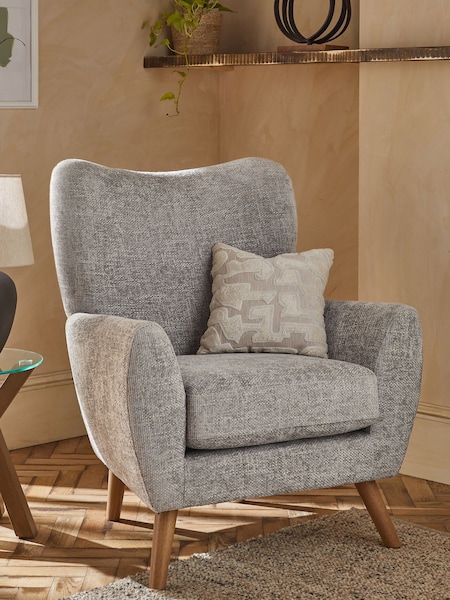 Chunky Chenille Light Grey Wilson II Highback Grande Armchair (N06387) | €520