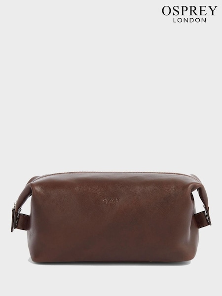 Marrón - OSPREY LONDON The Toby Leather Wash Bag (N06750) | 92 €