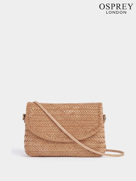 Osprey London The Joss Woven Natural Leather Cross-body Clutch (N06763) | kr2 630