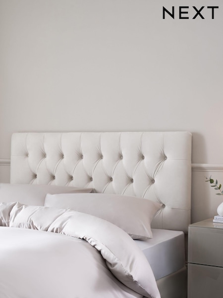 Opulent Velvet Natural Oyster Parisian Upholstered Headboard (N06796) | €265 - €385