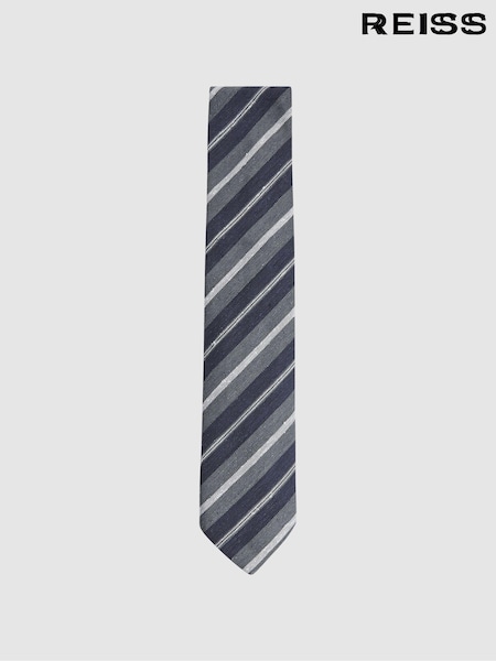 Reiss Navy Lagoon Silk Textured Stripe Tie (N06900) | €84