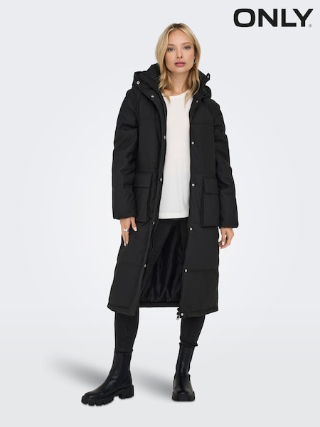 ONLY Black Longline 2-In-1 Water Repellent Padded Coat and Gilet (N07185) | €49