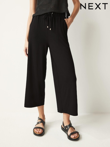 Negru - Jersey Culottes (N07345) | 83 LEI