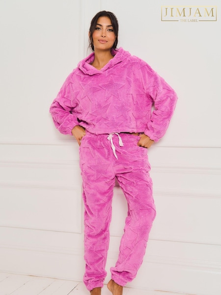 Jim Jam the Label Pink Star Fleece Twosie Pyjama Set (N07390) | €21.50