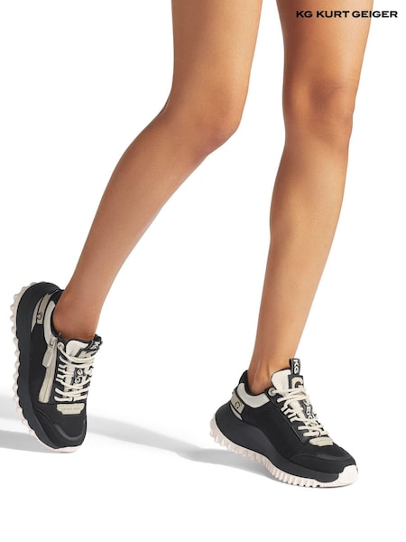 KG Kurt Geiger Lowell Zip Black Trainers (N07413) | ₪699