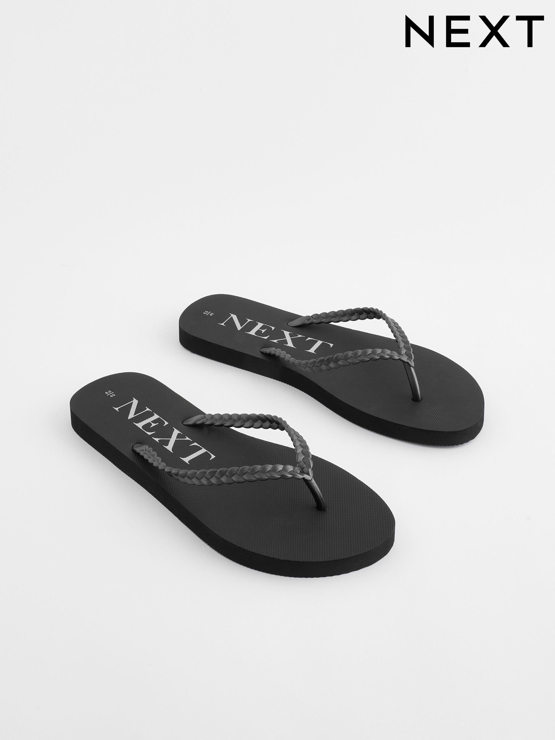 Next black flip flops discount