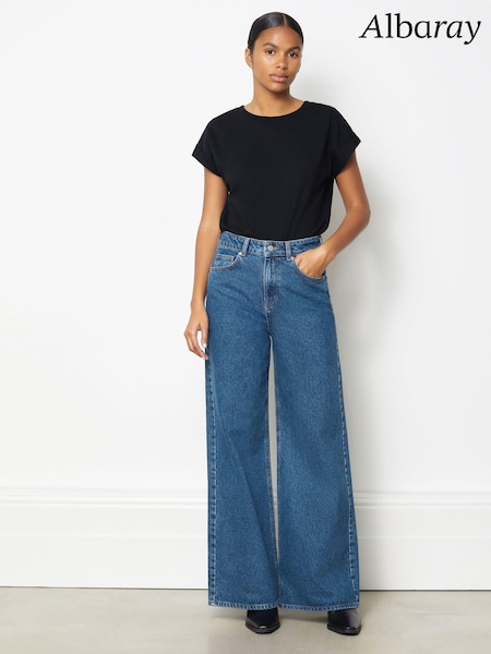 Albaray Blue Full Length Wide Leg Jeans (N07454) | €124