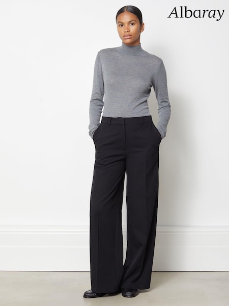 Albaray Wide Leg Black Trousers (N07463) | €52