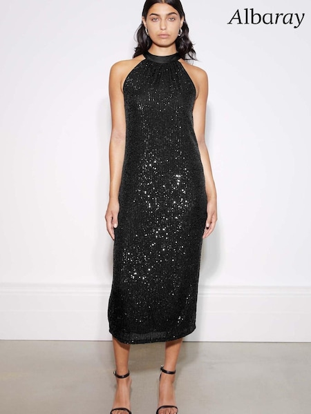 Albaray Sequin Halter Black Dress (N07478) | €63
