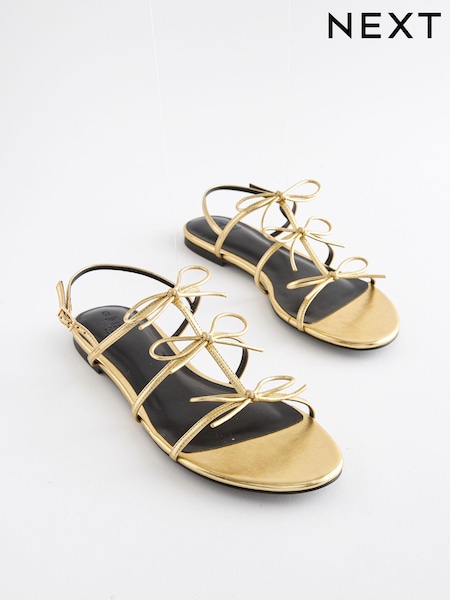 Gold Regular/Wide Fit Forever Comfort ® Bow Slingback Sandals (N07534) | €13.50