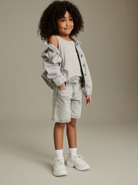 Grey Denim Longline Shorts (3-16yrs) (N07557) | €7.50 - €10.50