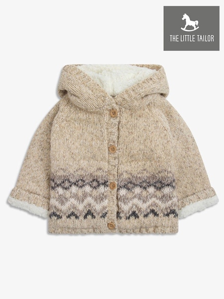 The Little Tailor Baby Christmas Fairisle Pattern Fleece Lined Pram Coat Cardigan (N07655) | €26