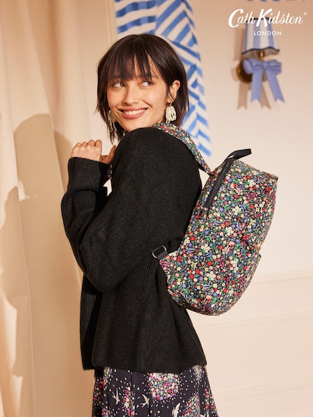 أسود زهور - Cath Kidston Compact Backpack (N07803) | ‏174 د.إ.‏