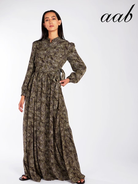 Aab Green Autumn Paisley Maxi Dress (N07947) | 455 QAR