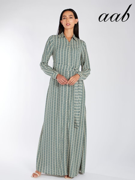 Aab Blue Hexagon Maxi Dress (N07948) | €103
