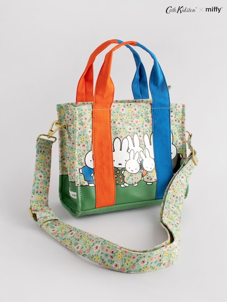 Cath Kidston Blue Miffy 100% Cotton Mini Bonded Cross Body Tote Bag (N07991) | $90