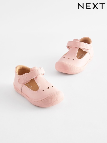 Розовый - Crawler T-Bar Shoes (N09153) | €30