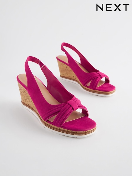 Pink Standard/Wide Fit Forever Comfort® Bow Cork Wedges (N09311) | €12