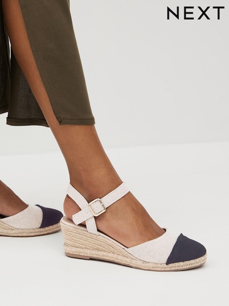 Neutral Standard/Wide Fit Forever Comfort Toe Cap Closed Toe Wedges (N09316) | 175 QAR
